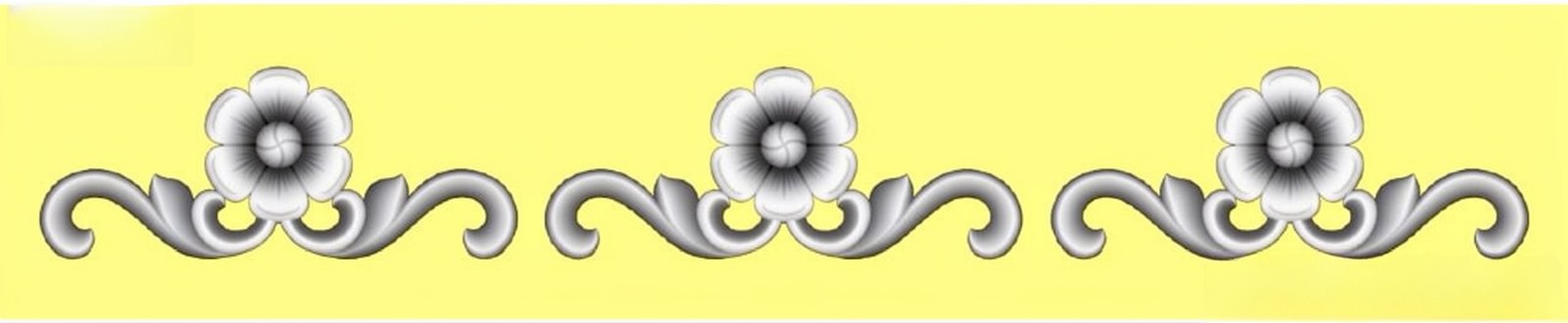 Mix - MIX-67 Floral Scroll Ornamental Border 3D Relief Design